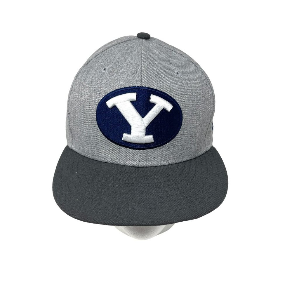 Brigham Young BYU Cougars Fitted Cap Hat Black Gray 7 3/8